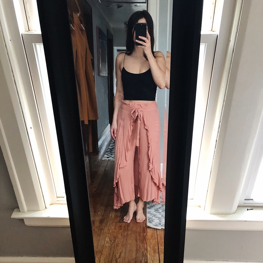 Free People Linen Wrap Pants
